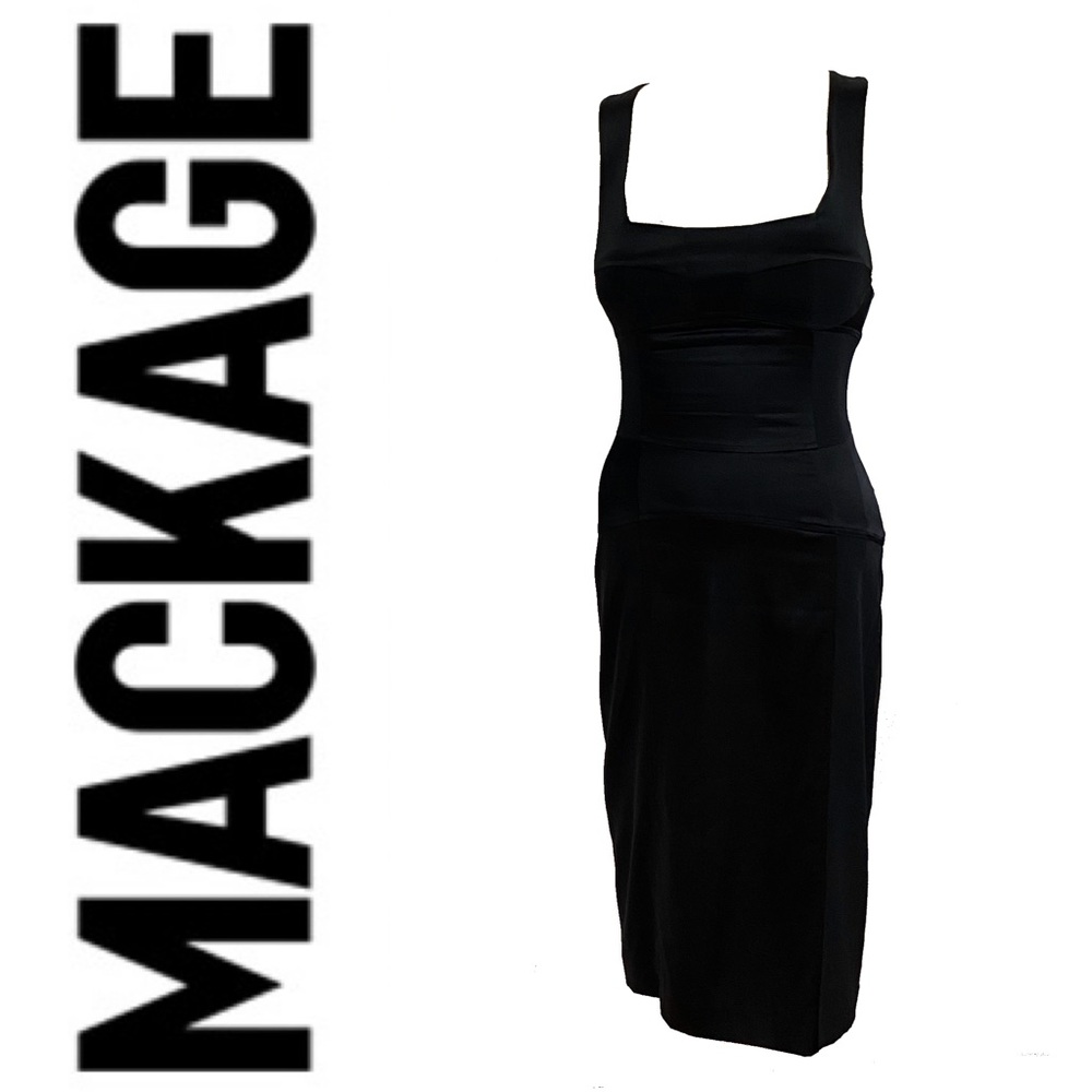 MACKAGE Collection silk black sheath dress